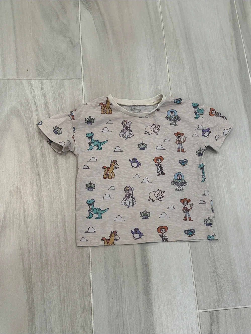 monica + andy 2T Disney Cream Short Sleeve Toy Story Woody Buzz Bullseye Tee